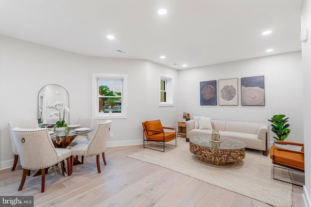 1724 Connecticut Ave NW Unit 8, Washington, DC 20009 - living room featuring light wood finished floors, recessed lighting, and baseboards
