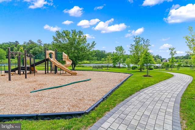 12221 Quadrille Ln, Bowie, MD 20720 - community play area with a lawn and view of wooded area