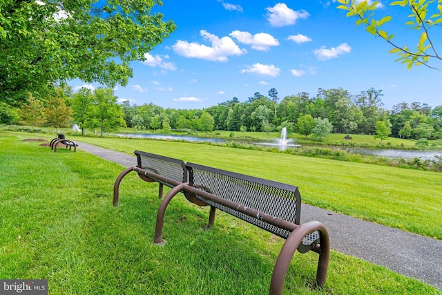 12221 Quadrille Ln, Bowie, MD 20720 - view of home's community with a water view, a lawn, and view of scattered trees