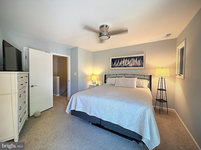 435 Lekites Ave Unit 435, Bethany Beach, DE 19930 - bedroom with light carpet, baseboards, and ceiling fan