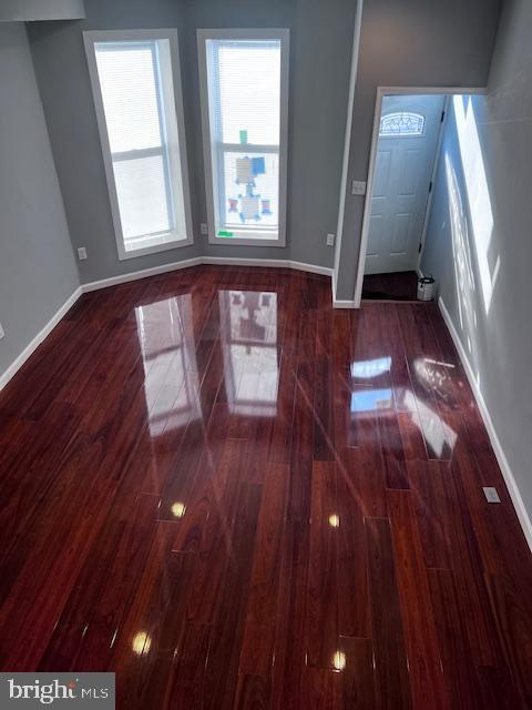 entrance foyer with wood finished floors and baseboards