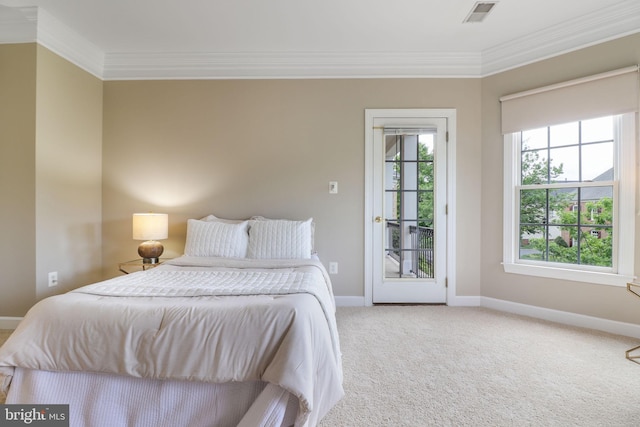 710 Crisfield Way, Annapolis, MD 21401 - carpeted bedroom with access to outside, crown molding, and baseboards