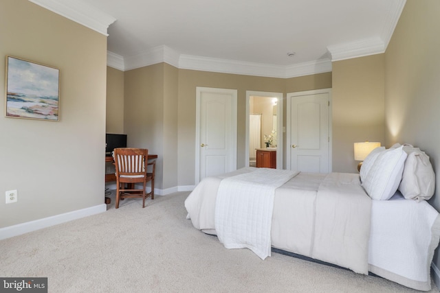 710 Crisfield Way, Annapolis, MD 21401 - bedroom with baseboards, a desk, ornamental molding, and carpet flooring