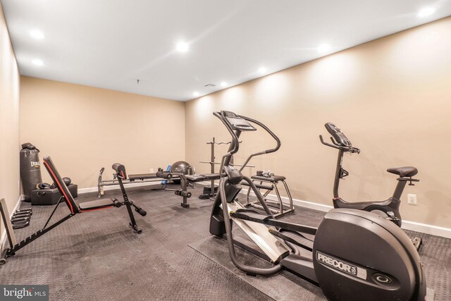 710 Crisfield Way, Annapolis, MD 21401 - workout area featuring baseboards and recessed lighting