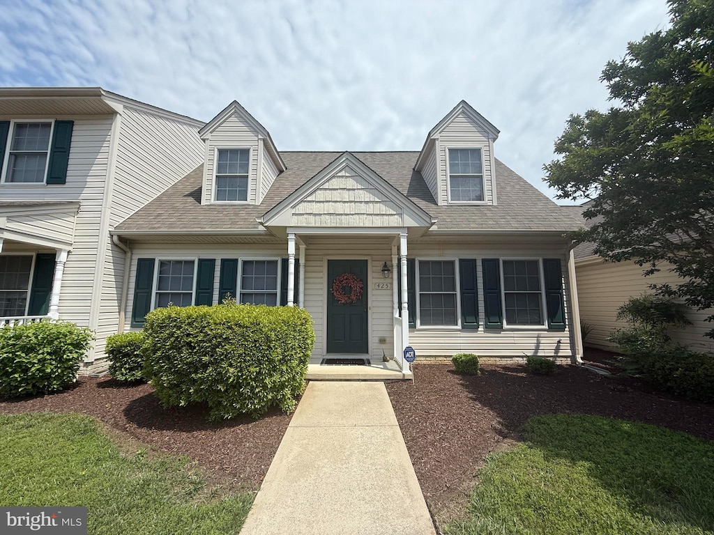 view of front of house with a shingled roof
