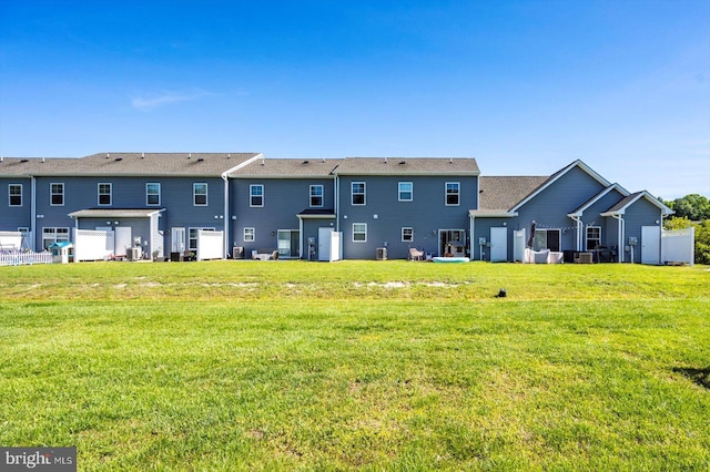 425 Lindenhurst Ct, Salisbury, MD 21804 - rear view of house with central AC unit and a lawn