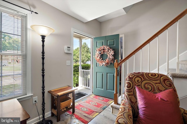425 Lindenhurst Ct, Salisbury, MD 21804 - entrance foyer with plenty of natural light, stairway, and wood finished floors