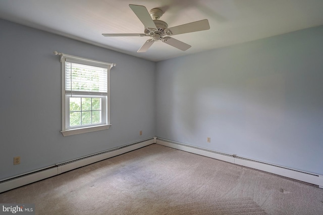 12 Meadow Woods Ln, West Grove, PA 19390 - unfurnished room with carpet floors, a ceiling fan, and baseboard heating