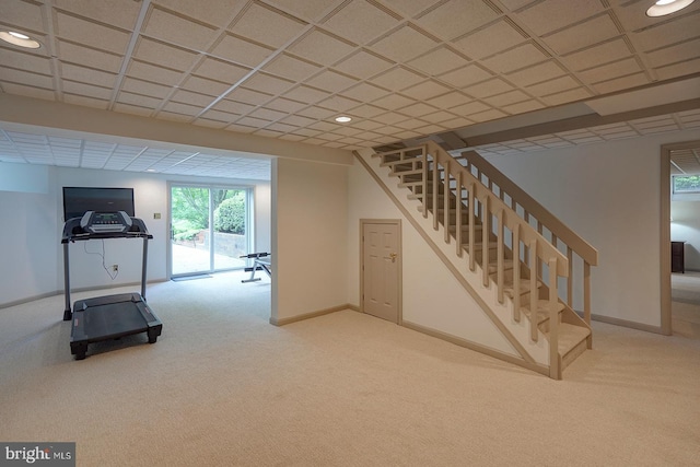 12 Meadow Woods Ln, West Grove, PA 19390 - exercise area with carpet flooring, baseboards, and recessed lighting