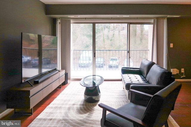 5538 Karen Elaine Unit 1625, Hyattsville, MD 20784 - living room with dark wood-style floors and plenty of natural light