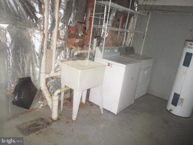 9410 Chippenham Dr, Laurel, MD 20723 - washroom featuring washer and clothes dryer and water heater