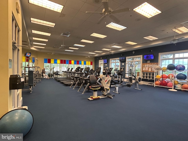 19 Hanover Ct, Fredericksburg, VA 22406 - exercise room featuring ceiling fan