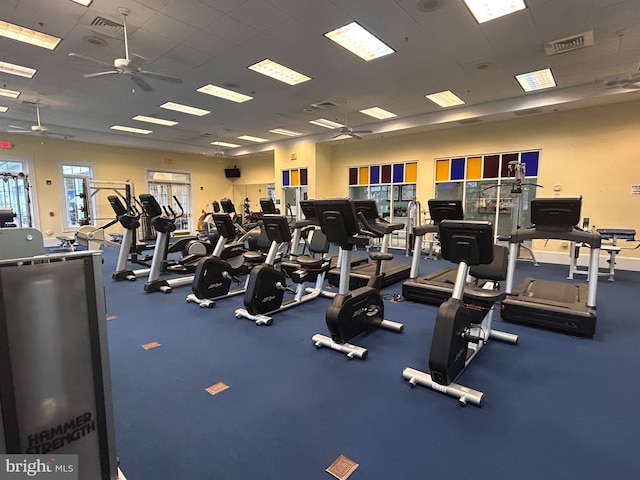 19 Hanover Ct, Fredericksburg, VA 22406 - workout area featuring a ceiling fan