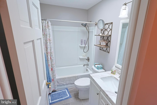 14600 Barton Blvd SW, Cresaptown, MD 21502 - full bathroom featuring vanity, toilet, tile patterned floors, and shower / bath combo with shower curtain