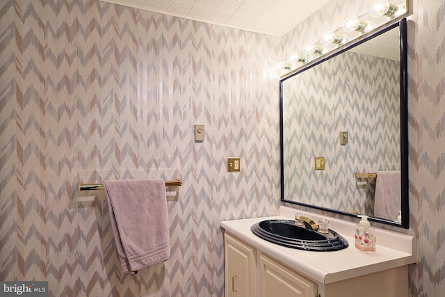 14600 Barton Blvd SW, Cresaptown, MD 21502 - bathroom featuring wallpapered walls and vanity