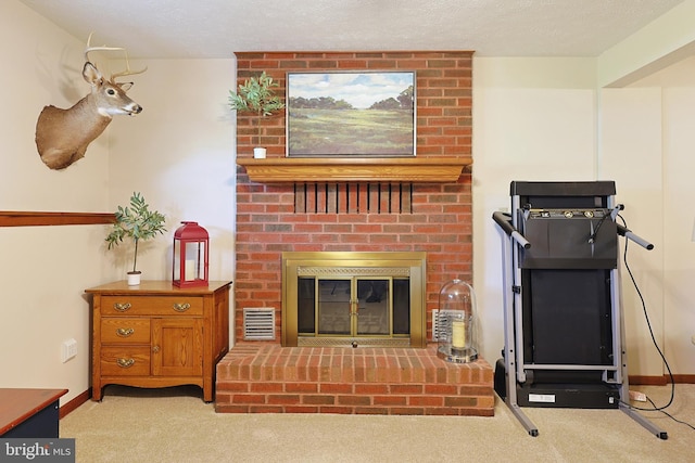 14600 Barton Blvd SW, Cresaptown, MD 21502 - living room featuring carpet floors, a fireplace, and baseboards