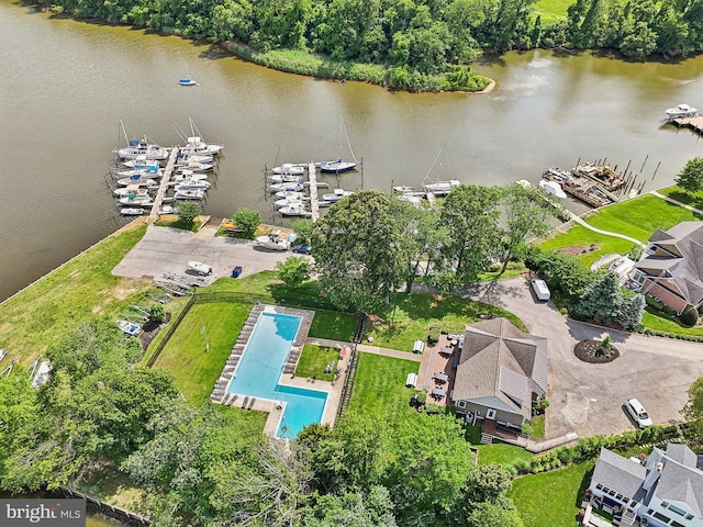 210 Providence Rd, Annapolis, MD 21409 - aerial overview of property's location with a large body of water and a pool