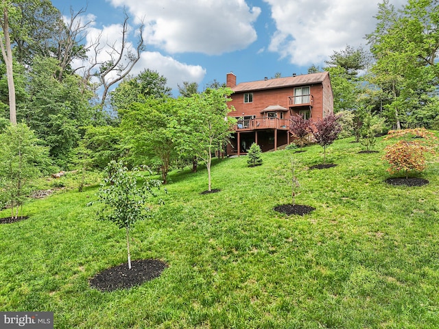 210 Providence Rd, Annapolis, MD 21409 - view of green lawn with a wooden deck