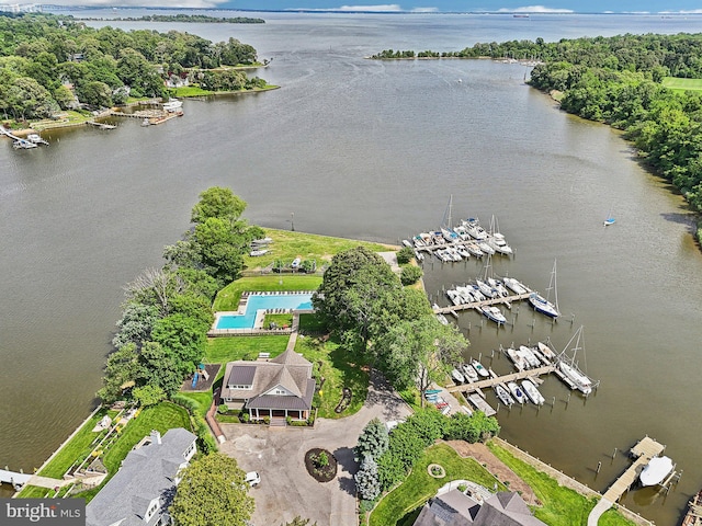 210 Providence Rd, Annapolis, MD 21409 - aerial view of a nearby body of water, a marina, and a pool area