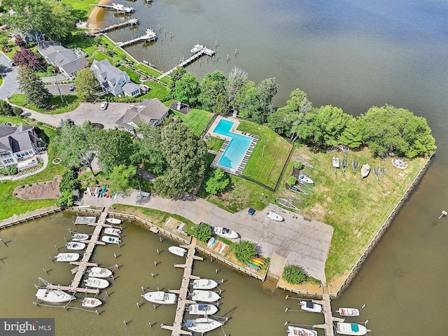 210 Providence Rd, Annapolis, MD 21409 - aerial view of property's location with a nearby body of water, a pool area, and a marina