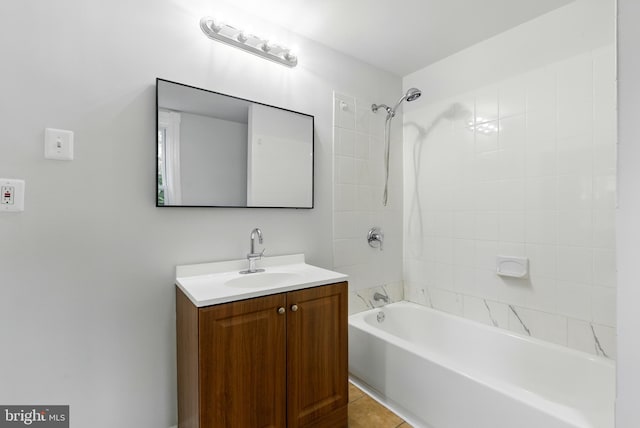 1208 Larchmont Ave, Capitol Heights, MD 20743 - full bathroom featuring vanity, shower / washtub combination, and tile patterned flooring