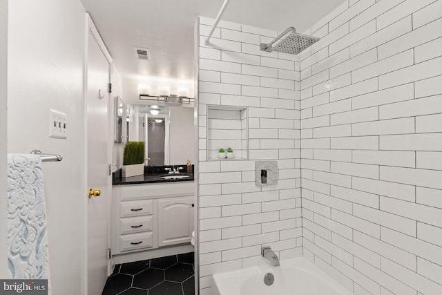 122 N Bedford St Unit A, Arlington, VA 22201 - bathroom featuring tile patterned flooring, bathtub / shower combination, and vanity