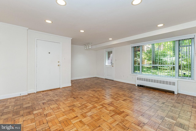 10401 Montrose Ave Unit 10401, Bethesda, MD 20814 - empty room with radiator heating unit, baseboards, and recessed lighting