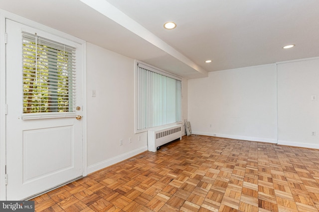10401 Montrose Ave Unit 10401, Bethesda, MD 20814 - unfurnished room with radiator heating unit, baseboards, and recessed lighting