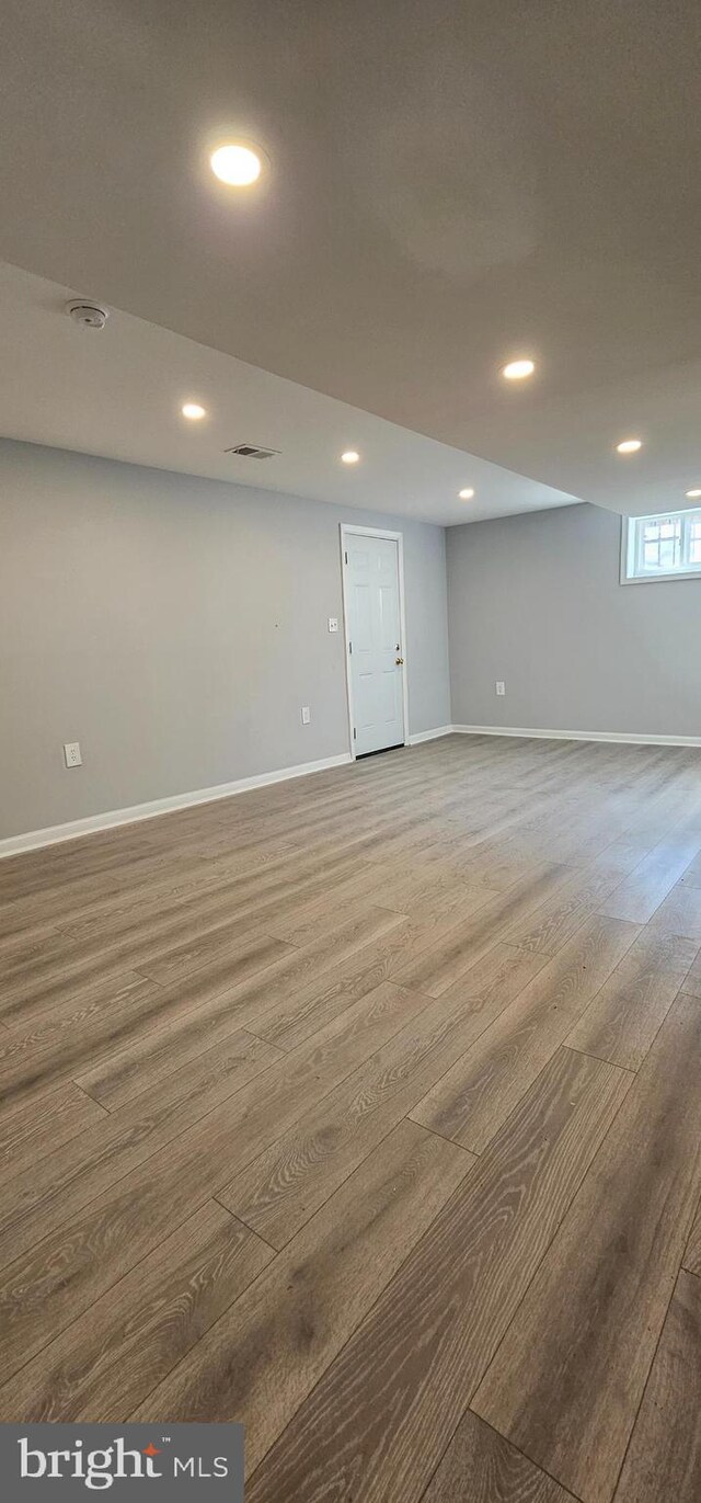 5303 55th Pl, Riverdale, MD 20737 - basement featuring wood finished floors, recessed lighting, and baseboards