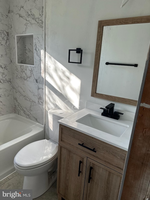 5303 55th Pl, Riverdale, MD 20737 - bathroom featuring toilet, vanity, and shower / bath combination