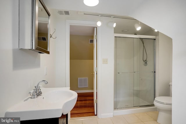 2739 Chesapeake St NW, Washington, DC 20008 - full bathroom featuring tile patterned floors, a shower stall, toilet, and vanity