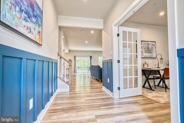 3163 Dodder Way, Odenton, MD 21113 - entrance foyer featuring wood finished floors, stairway, a fireplace, recessed lighting, and baseboards