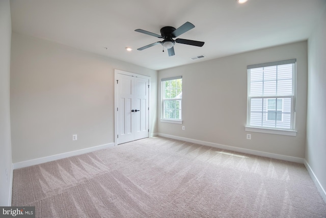 3163 Dodder Way, Odenton, MD 21113 - carpeted spare room featuring baseboards, a ceiling fan, and recessed lighting