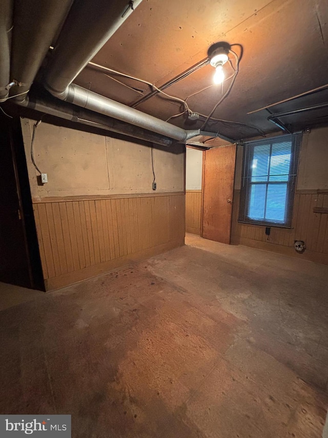 353 Pine St, Bellefonte, PA 16823 - below grade area with a wainscoted wall and wood walls