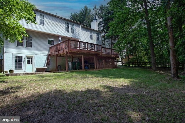 13076 Dove Tree Ct, Manassas, VA 20112 - back of house with a deck and a chimney