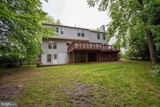 13076 Dove Tree Ct, Manassas, VA 20112 - back of house with a wooden deck and a chimney
