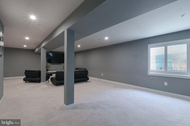 10648 Cheryl Turn, Waldorf, MD 20603 - basement featuring light colored carpet, recessed lighting, and baseboards