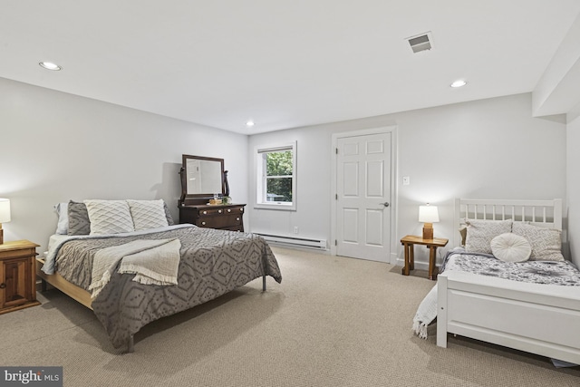 1016 Bellview Rd, Mclean, VA 22102 - bedroom featuring carpet, baseboard heating, and recessed lighting