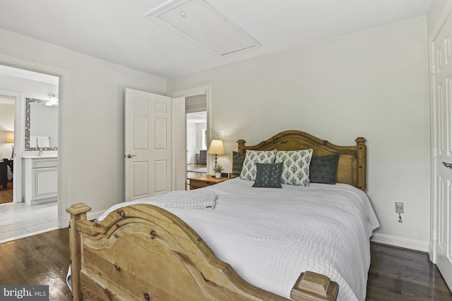 1016 Bellview Rd, Mclean, VA 22102 - bedroom featuring attic access, wood finished floors, and ensuite bath