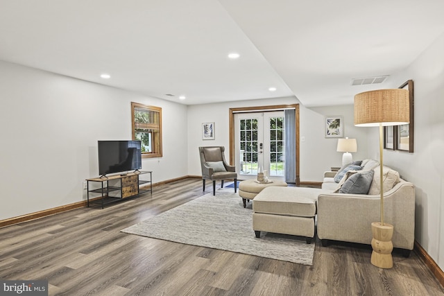 1016 Bellview Rd, Mclean, VA 22102 - living area with wood finished floors, recessed lighting, and french doors