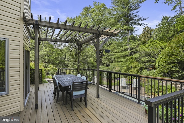 1016 Bellview Rd, Mclean, VA 22102 - wooden deck featuring a pergola and outdoor dining area
