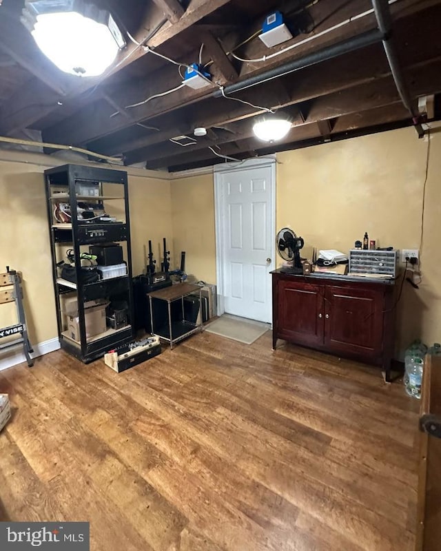 313 E Cherry St, Palmyra, PA 17078 - unfinished basement with wood finished floors