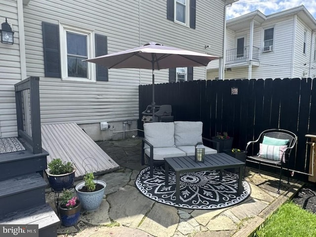 313 E Cherry St, Palmyra, PA 17078 - view of patio / terrace with fence and an outdoor living space
