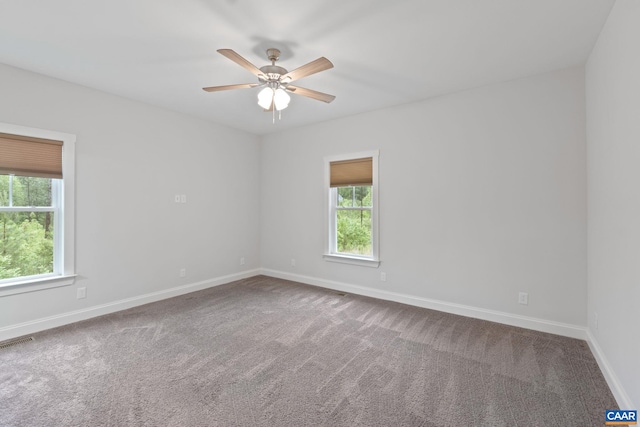 6169 Community House Rd, Columbia, VA 23038 - empty room featuring carpet floors, baseboards, and ceiling fan