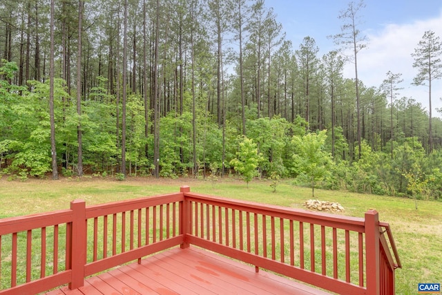 6169 Community House Rd, Columbia, VA 23038 - wooden terrace with a yard and a forest view