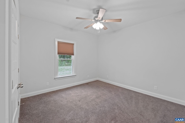 6169 Community House Rd, Columbia, VA 23038 - spare room featuring carpet floors, a ceiling fan, and baseboards