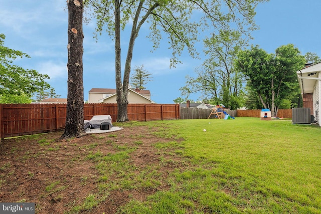 76 Torrington Ln, Willingboro, NJ 08046 - view of yard featuring a playground and central air condition unit