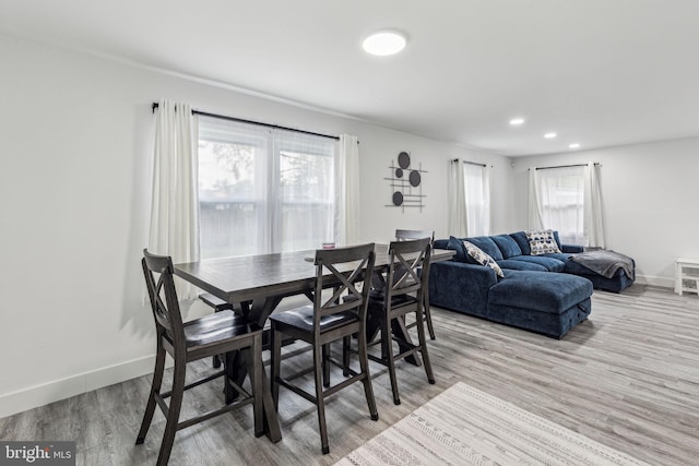 76 Torrington Ln, Willingboro, NJ 08046 - dining area with plenty of natural light, light wood finished floors, baseboards, and recessed lighting