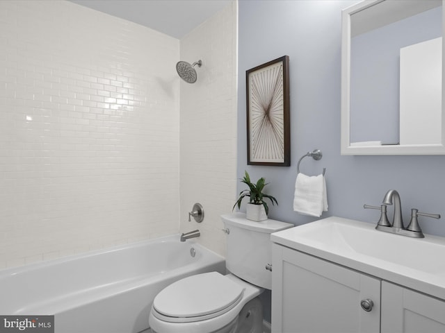 2934 Everleigh Way, Fairfax, VA 22031 - bathroom featuring toilet, vanity, and tub / shower combination