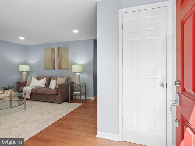 2934 Everleigh Way, Fairfax, VA 22031 - living room with light wood finished floors, baseboards, and recessed lighting